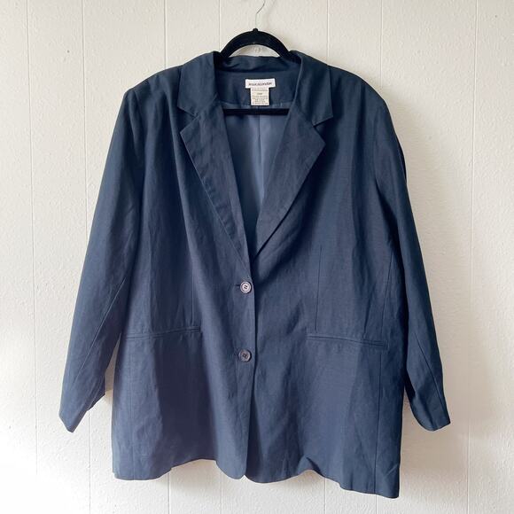Jessica London Jackets & Blazers - Jessica London Linen Blend Vtg Blazer Jacket Womens 22P Business Casual Formal